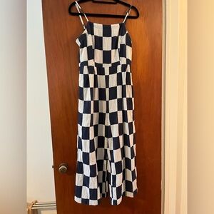 Brixton Navy and Cream Checkered Jumpsuit